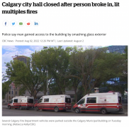 加拿大男子带武器闯入市政厅！制造多处火灾！