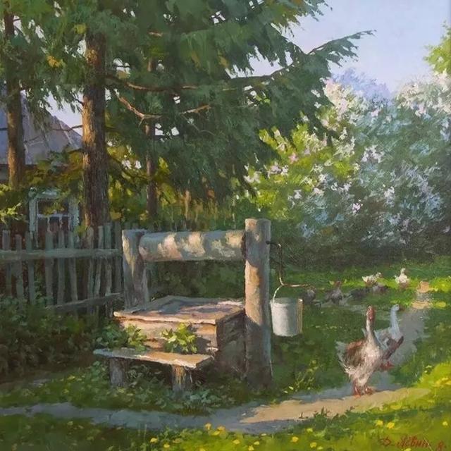 俄罗斯画家德米特里·莱文,他的作品里画的全是浓郁的生活气息