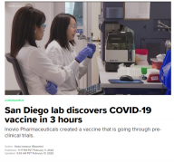 加州实验室3小时内制成疫苗！将进行首次人体试