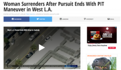 一名女司机在洛杉矶西部的追捕结束后被拘留