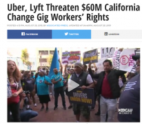优步(Uber)和Lyft威胁称,如果和工会达不成协议,将