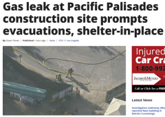 太平洋帕利塞德斯发生天然气泄漏 居民紧急避难