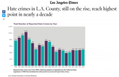 洛杉矶县的仇恨犯罪猛增,达到近十年来的最高点