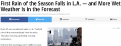 洛杉矶结束炎炎夏季! 周末或迎来一场小雨