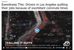 洛杉矶超级大堵车,24%的人受不了辞职了!