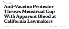 反疫苗女子泼月经血大闹加州参议院,议员紧急撤