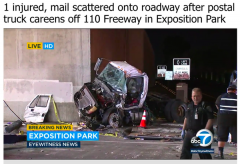 邮递卡车110高速被超速奥迪撞侧翻致1伤