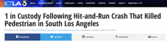 洛杉矶34岁行人被撞毙街头
