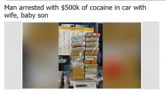 加州男子车内藏50万美金海洛因 谎称上厕所逃跑