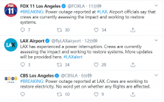 突发! 洛杉矶国际机场大面积停电！