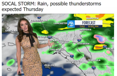 洛杉矶周四迎降雨 温度骤降！恐还将伴有雷暴、