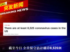 最新消息！美国至少有8,525例冠状病毒病例