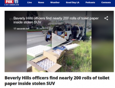 比弗利山庄男子开SUV偷窃200卷卫生纸 惊呆警方！