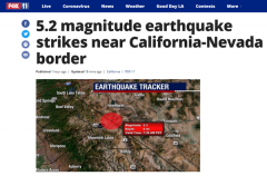 突发：加州与内华达交界处5.3级地震 附近居民有