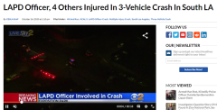 南洛杉矶3车连撞 造成警察在内4人受伤！