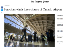 狂风袭击南加州 安大略国际机场罕见关闭！