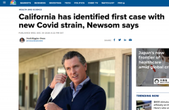 纽森确认：加州发现新冠变异毒株感染者 患者在