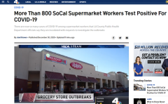 洛杉矶县两个月137家超市爆发疫情 854名员工确诊