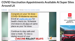 快来预约！洛杉矶新冠疫苗接种放出数万名额