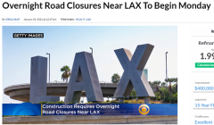 洛杉矶国际机场附近道路因施工将从周一开始暂