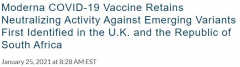 Moderna疫苗可抵抗英国和南非变种