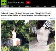 加国公园内英女王雕像＂头部＂失踪