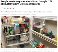 加拿大浪费食物北美第一远超美国