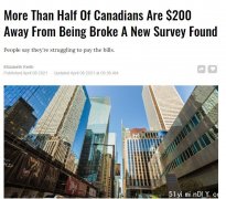 超一半的加拿大人离破产只差$200!