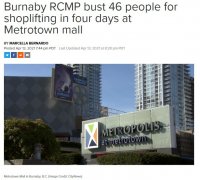 Metrotown多個店鋪被盜警方拘46人