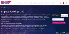 2021年世界大學影響力排名出爐啦!