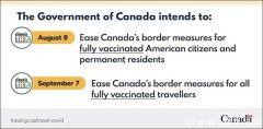 加拿大政府宣布对全剂量接种疫苗的旅客放宽边