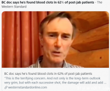 BC医生冒死警告接种后62%出现血栓