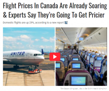 加拿大机票价暴涨29%！中国-多伦多单程飙至3万！