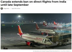 疫情反撲加拿大再延印度航班禁令