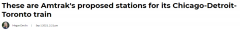 过境又添新交通方式！Amtrak公布“芝加哥-底特律