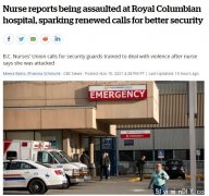 加拿大医闹?护士夜间值班时被殴打