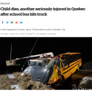 悲剧! 加拿大突发致命校车事故 &#34;装甲车&#34;撞