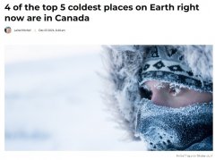 全球最冷的地方在加拿大 寒流警告