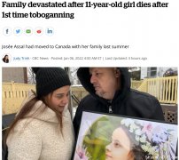11歲女孩剛來加國半年滑雪橇死亡