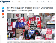 2/3加拿大人支持杜鲁多动用紧急法