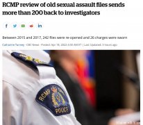 無語200+性侵案件被RCMP退回重查