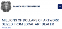 BC警方查获千余件价值千万艺术品