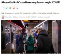 驚人!加拿大近一半人口已感染病毒