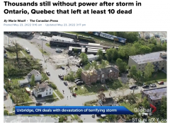 加拿大遭死亡龙卷风&quot;屠城&quot; 至少10人死 20万户断电3天