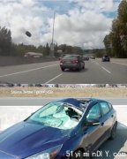 1号高速公路上演《死神来了》 脱落车轮砸穿挡风玻璃 司机受重伤(图)