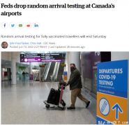 加拿大停止入境随机核酸! 美国取消航空检测要求!