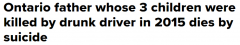 3孩子被酒駕車撞死 加國父親自殺