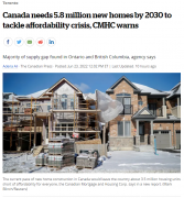 加拿大贷款公司:仍需580万套新房,应对住房短缺问题