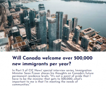 壮志凌云！加拿大移民部长狂立Flag：配额提升至50万！要做历史第一人！