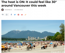 加拿大第2波高温杀到! 大温本周狂飙33℃ 又湿又热!